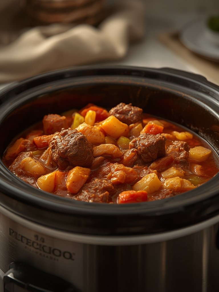 slow cooker dishing up creamy mac and cheese